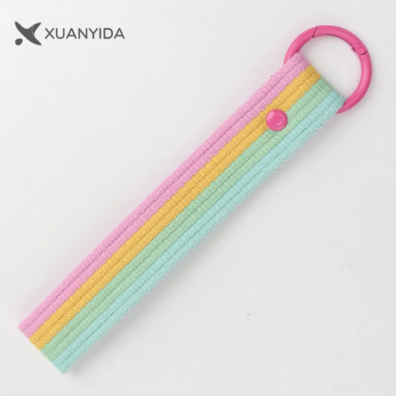 3.2cm Three Colors Cotton Keychain Lanyard Wrist Strap Keyring For Car Motorcycle Door Keys Holder Hook Bag Pendant Keychains