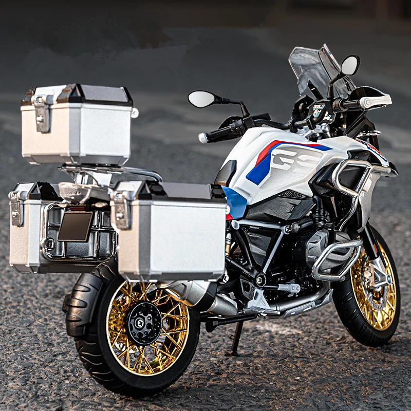 1/9 R1250 GS ADV Alloy Racing Motorcycle Diecasts Street Sports Motorcycle Model Simulation With Light Collection Kids Toys Gift