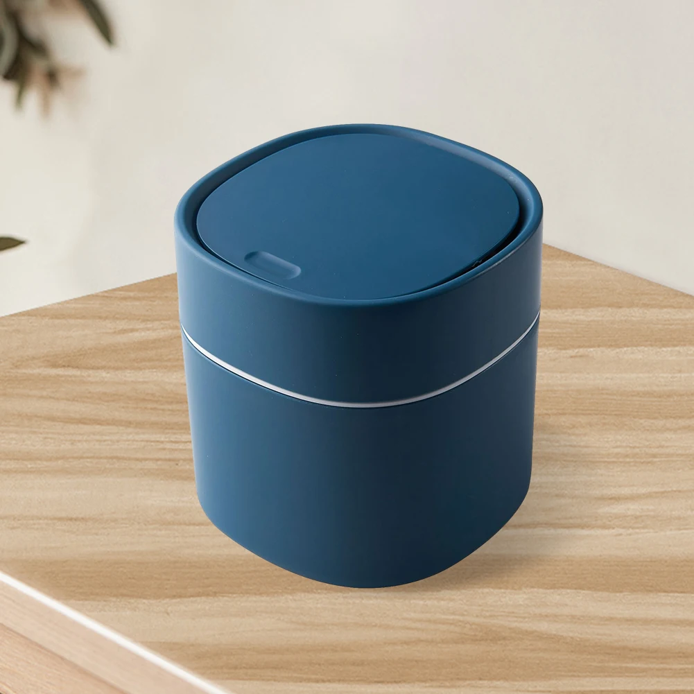 

Mini Trash Can with Lid Plastic Desktop Wastebasket Nordic Style Garbage Basket Removable Lid for Office Desk Bathroom Vanity