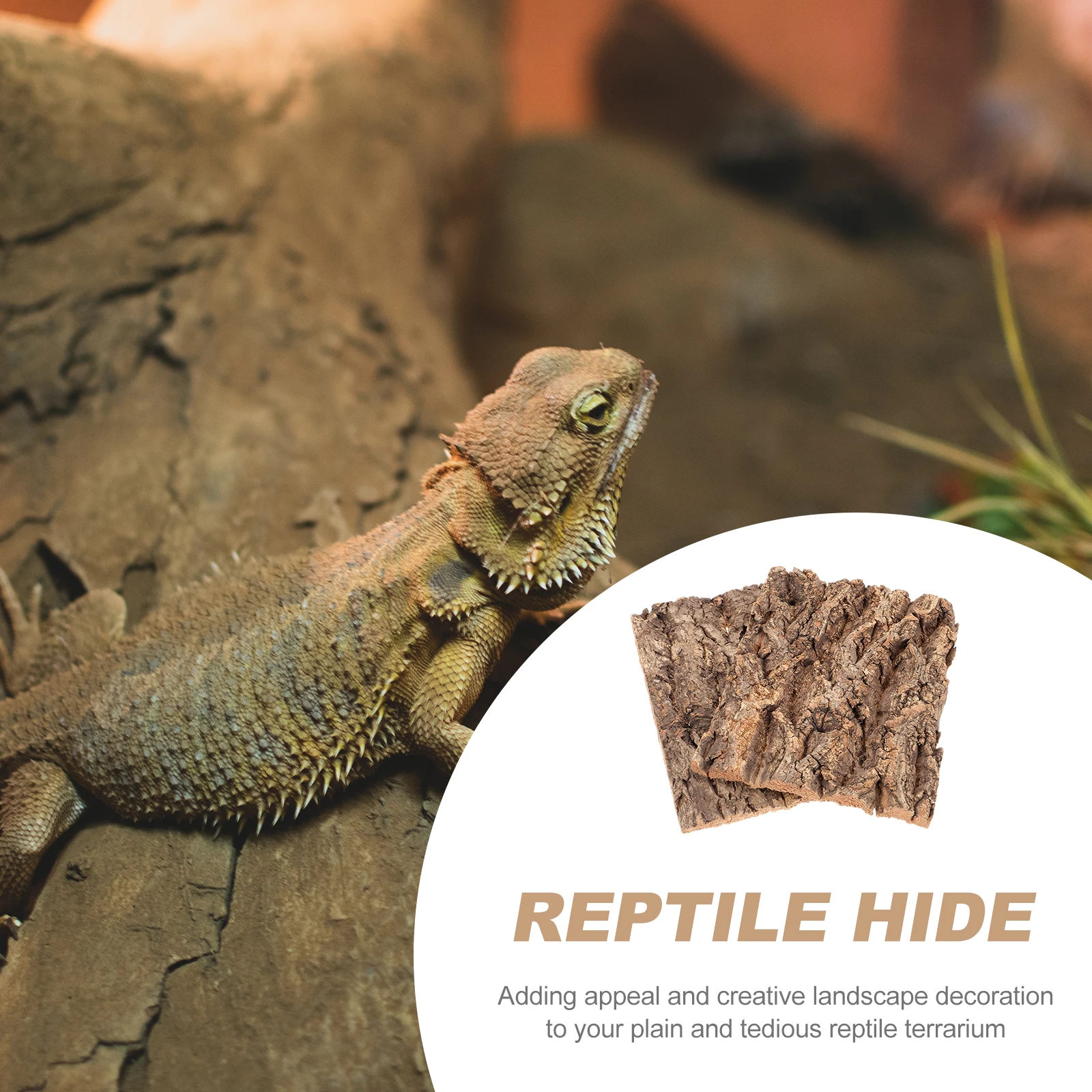 

2pcs Tree Bark Decor Reptile Tank Durable Natural Material Terrarium Background Dragon Cage Accessories Aquarium Landscape Pet
