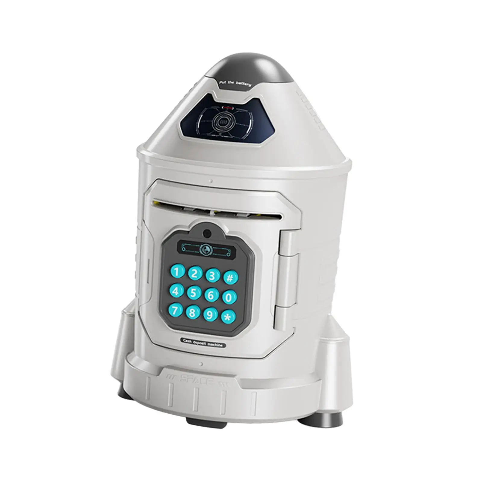 بنك النقود لمهرجان Rocket Piggy Bank للتطوير المبكر للأولاد والبنات والأطفال باللون الأزرق