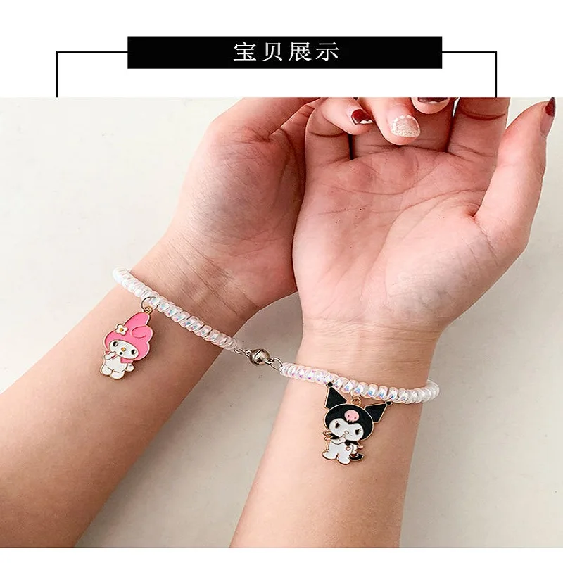 Two Magnets Attract Each Other, Couple's Head Rope, Girlfriend's Bracelet, Dual-purpose Hair Ring, Simple Style