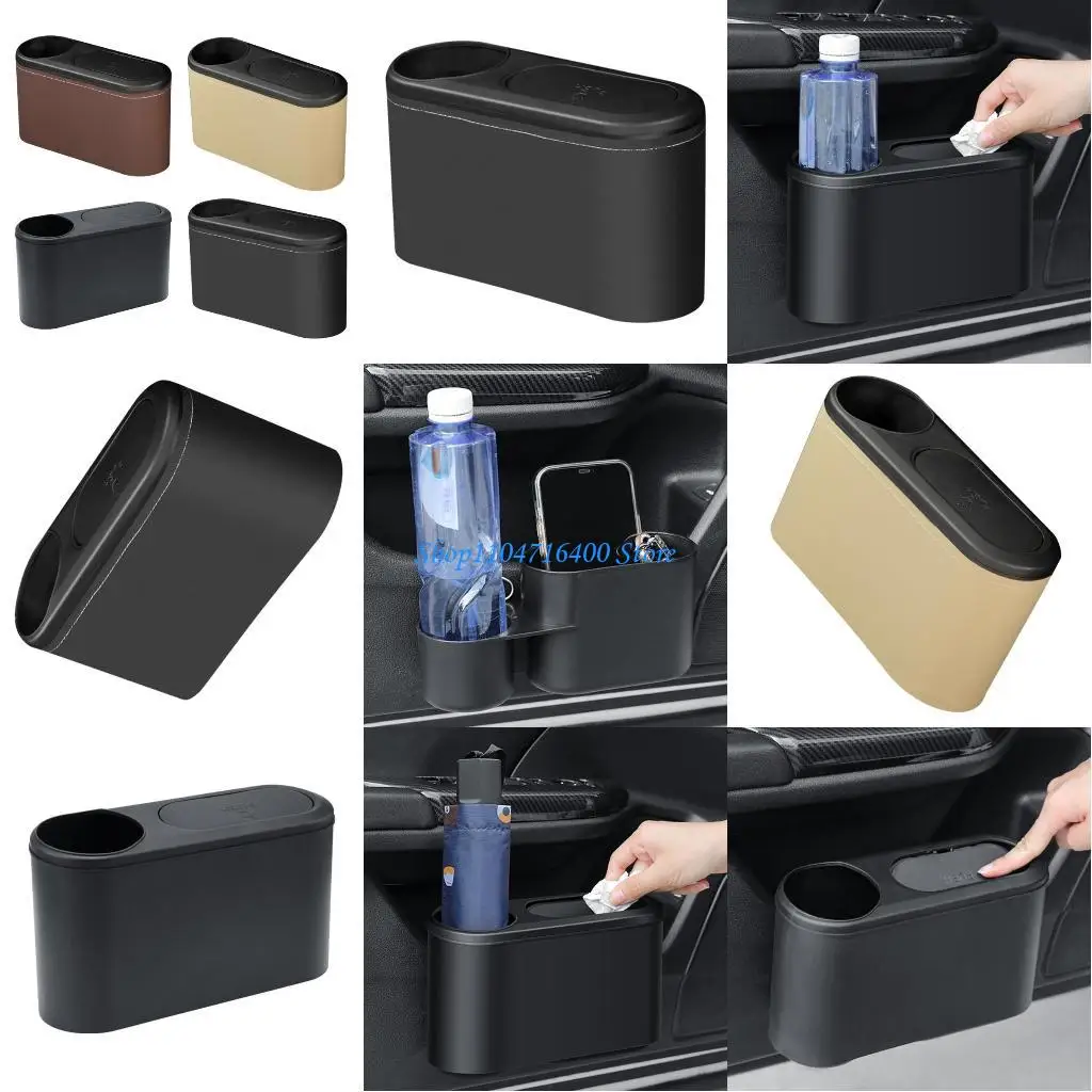 

y1gd Garbage Container Car Trash Can Cup Holder Auto Dustbin Garbage
