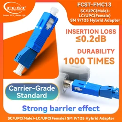 FCST adaptador de fibra óptica SC macho a LC hembra, convertidor de modo único, Sensor de repuesto, 1 unidad