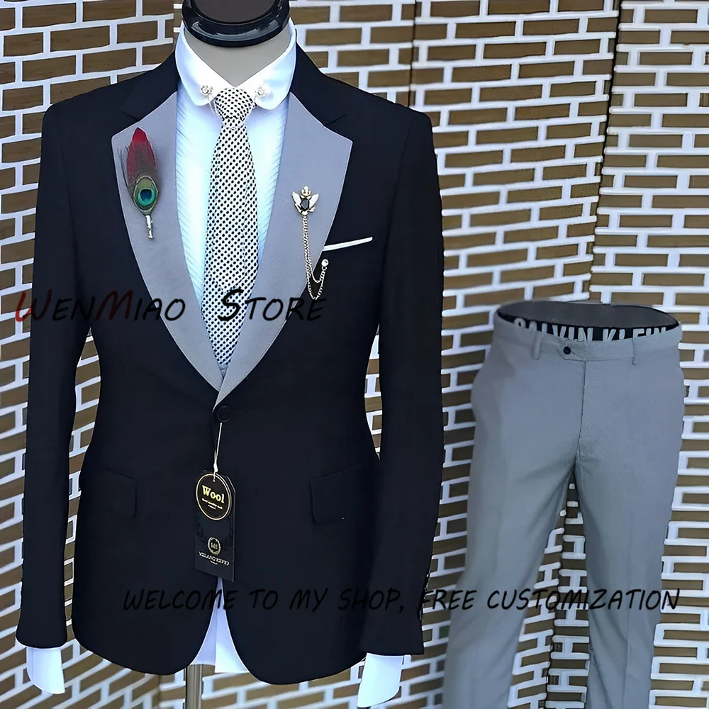 Formal Groom Wedding Tuxedo 2-piece Set Elegant Men\'s Suit XS-5XL 2024 New Custom Dress for Party