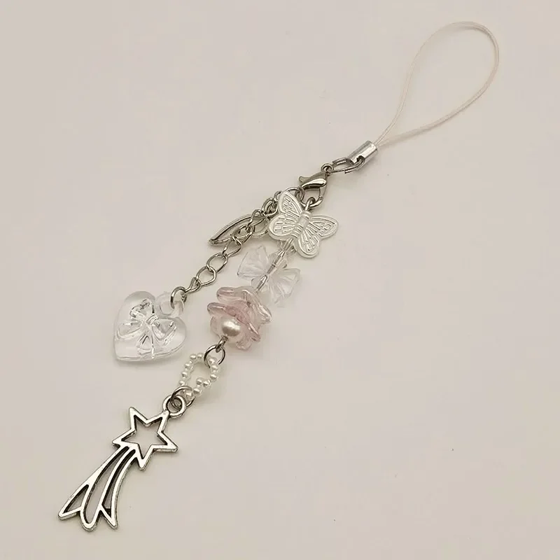 New Phone Charms Strap Lanyard Cute Bear Star Pendant Chain For iPhone XSMAX Earphone Books Bag Handmade Customized Bead  Case