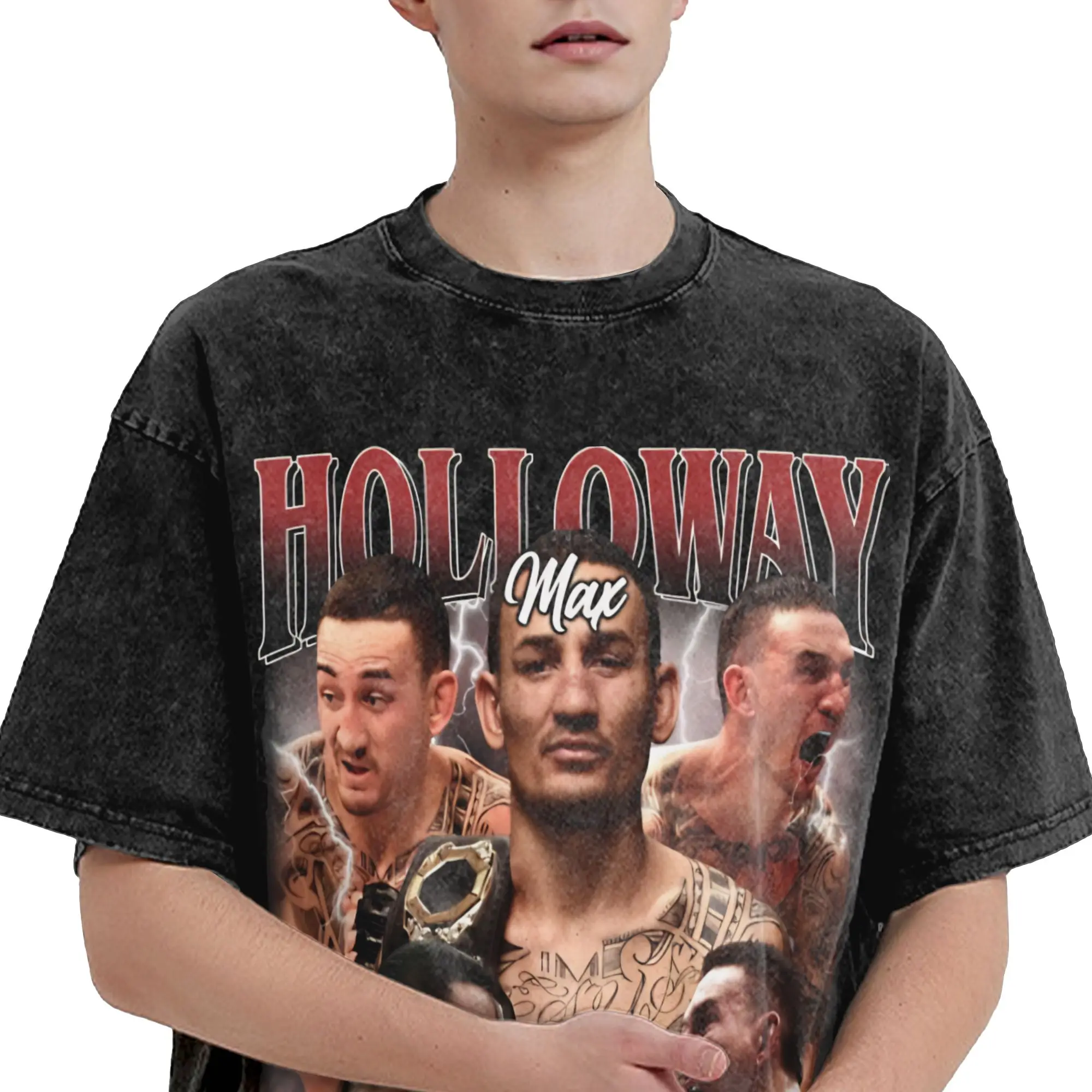 Maxs Blesseds Holloways Washed T Shirt Streetwear Hip Hop Fashion T-Shirt  Tees for Men Women Short Sleeve High Street