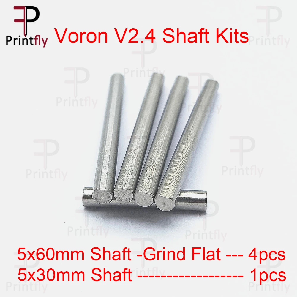 Printfly Voron 5x60MM Shaft Grind Flat 5x30MM Shaft Smooth Rod Optical Axis 4Z Axis Module Parts For Voron V2.4 3D Printer Parts