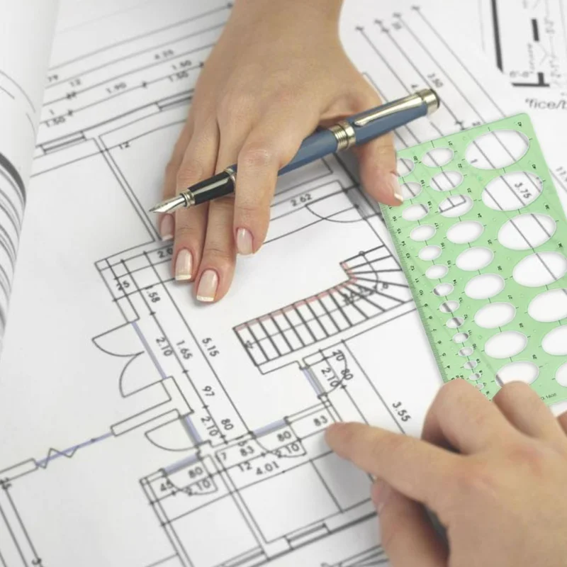 9 قطعة قوالب رسومات قياس مساطر هندسية مسطرة بلاستيكية لدراسة البناء الهندسية والتصميم #2