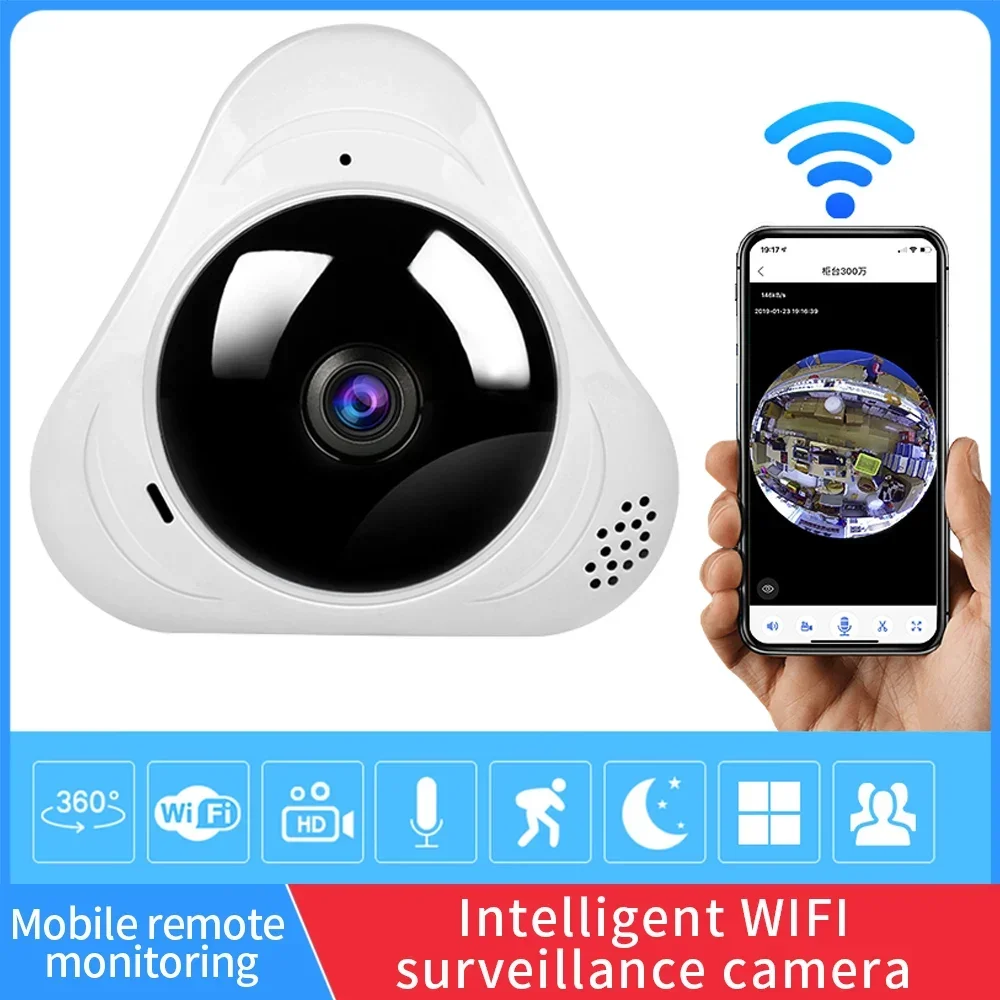 

Security Protection, Smart Ho Panoramic Fisheye IP Cameras with Night Vision, CCTV Surveillance Cameras, 360 Degree, WiFi, 1080P