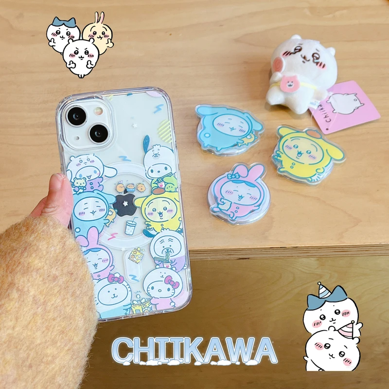 Cute Cartoon Japan Anime Chiikawa Magnetic Holder Magsafe Wireless Charge Phone Case For iPhone 15 14 13 12 11 Pro Max Cover