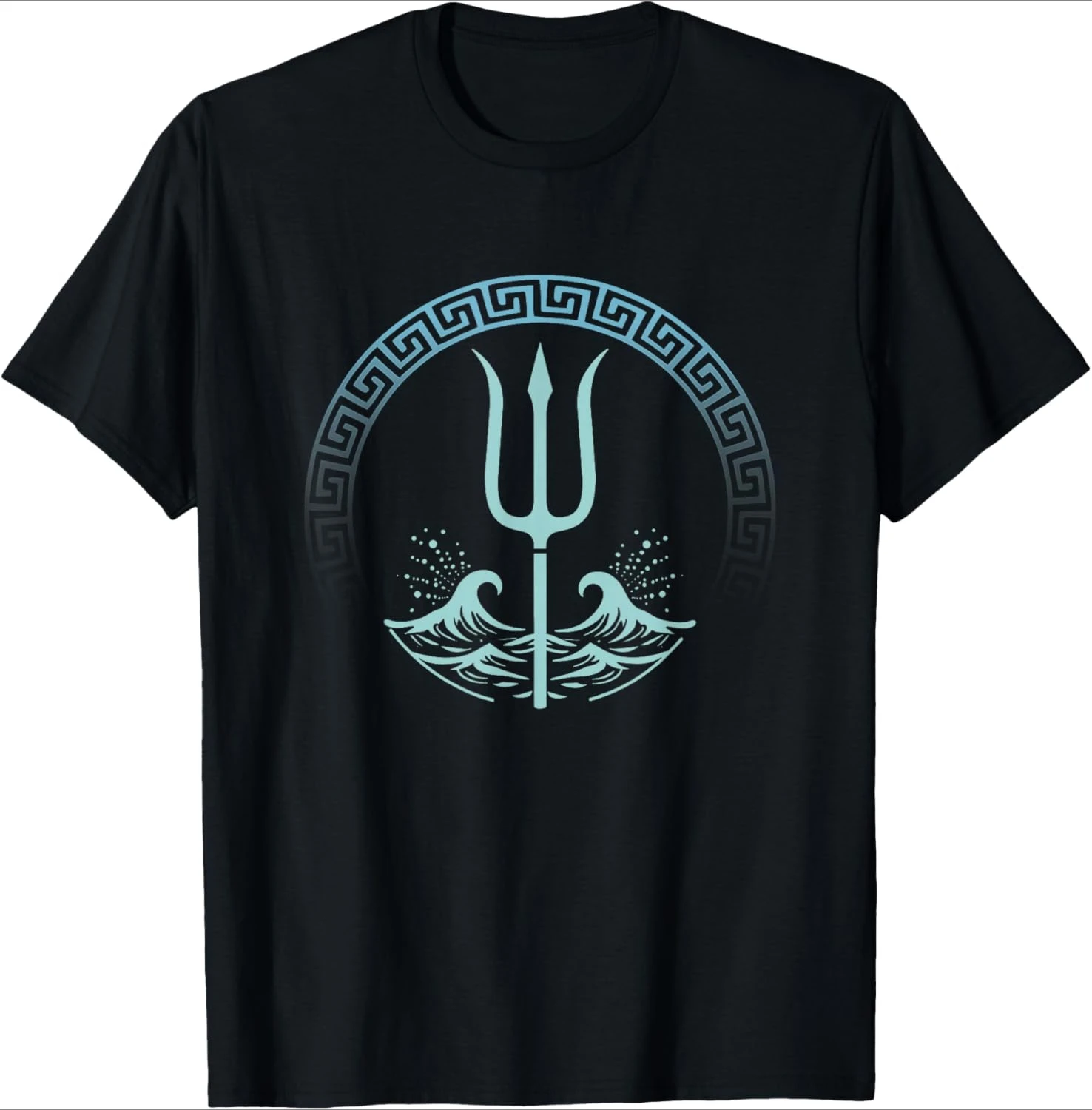 

Poseidon Greek God Symbol design-100% cotton summer casual O-neck short sleeve printed men's T-shirt.