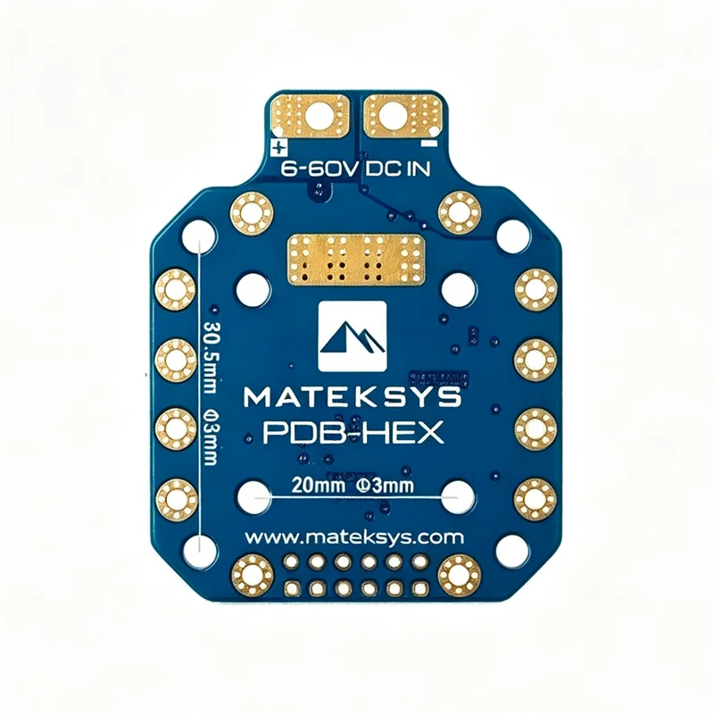 Mateksys PDB‑HEX 2‑12S LiPo PDB 140A Continuous 264A Burst Current Detection 6 Groups ESC Pads Heavy‑Duty Quad Power Module
