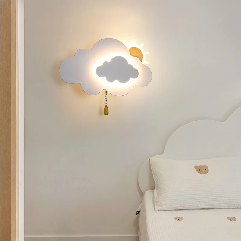 Modern Cloud Creative Wall Lamp Cute Design for Children's Room Bedroom Bedhead Corridor Living Room Decor Simple LED Lights