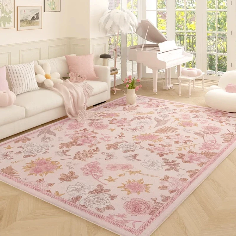 Korean Style Living Room Decoration Pink Carpet Fluffy Soft Cloakroom Floor Mat Large Area Rugs for Bedroom Home Thick Plush Rug