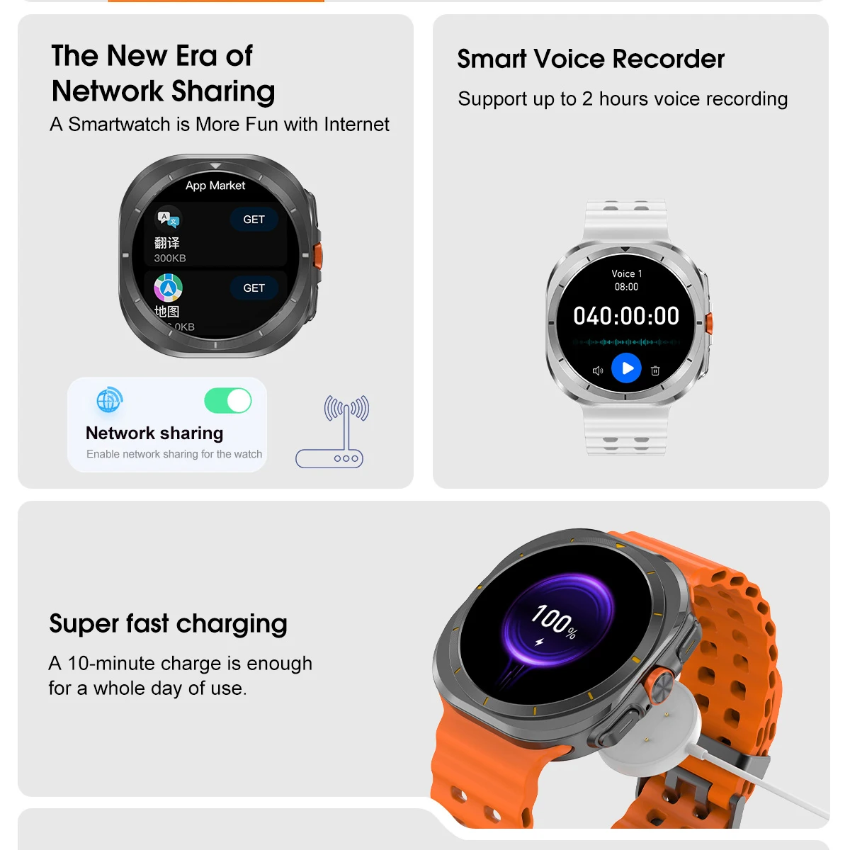 Assistente vocale AI Smart Watch da uomo App integrata Negozio Rete condivisione GPS Chiamata Bluetooth Smartwatch da uomo per Galaxy 7 Ultra mini