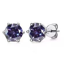Luxury Diamond Stud Earrings 1CT VVS Moissanite Fine S925 - Violet