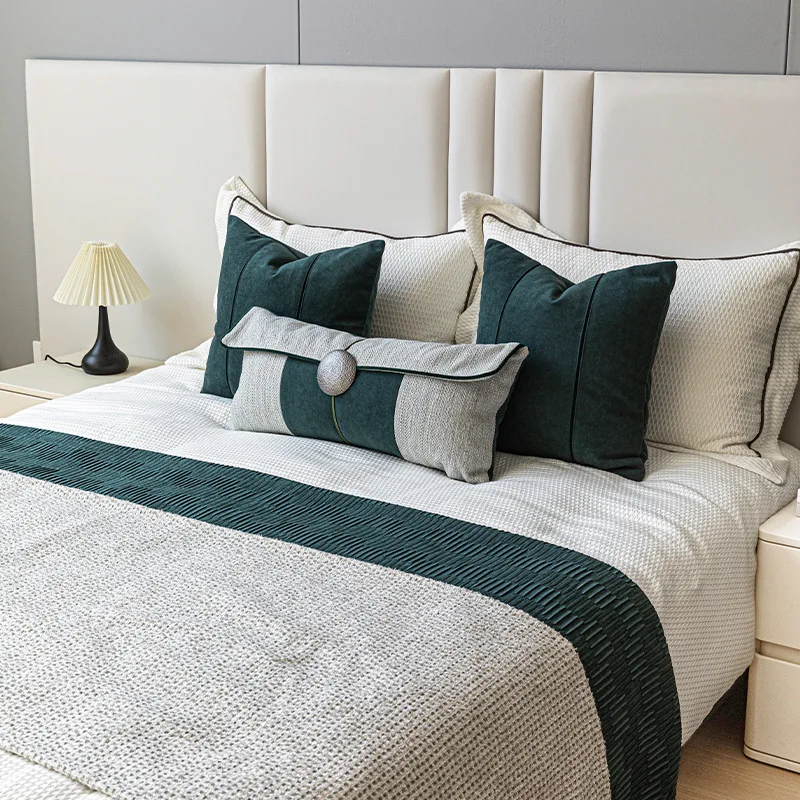 30x50/48X48/50x50CM Green Throw Pillow Cover Homestay Light Luxury Stamping Waist Cushion Cover Decor Home Decorative Pillowcase