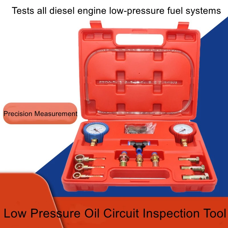 Diesel fuel line test tool set measuring vacuum gauge engine fuel line pressure positive and negative pressure test gauge