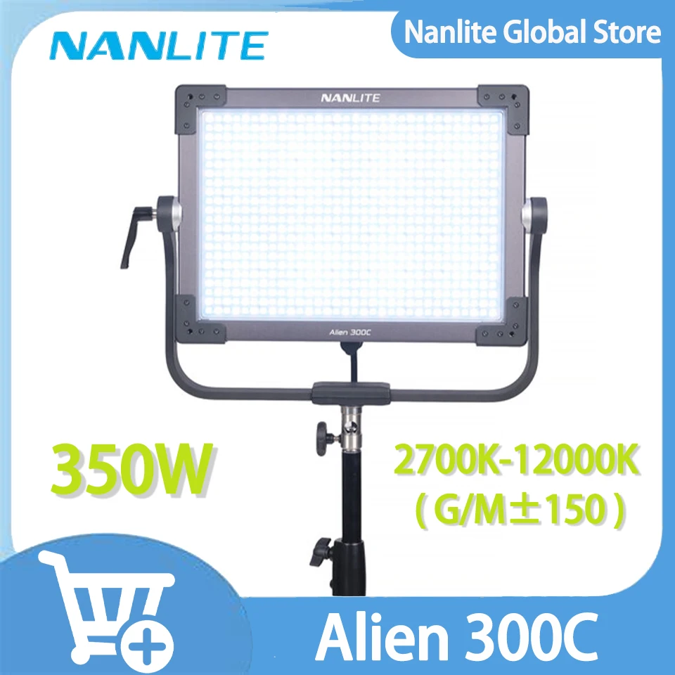 

Nanlite Alien 300C 350W 2700K-12000K RGBWW LED Panel Light Photography Lighting for Studio Outdoor Live Shooting Fill Light