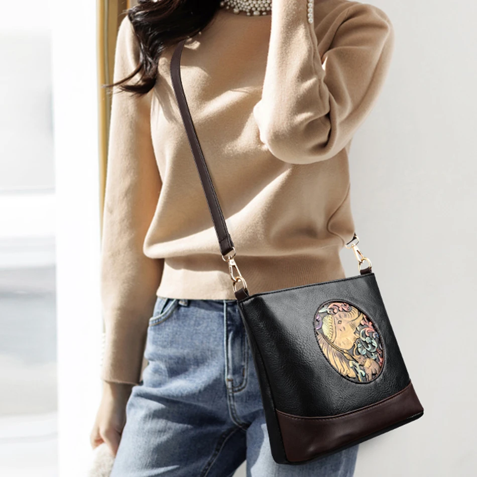 2024 Retro Fashion Designer Bag Ladies Handbags and Purse High Quality Soft Leather Shoulder Messenger Bags for Women Sac A Main