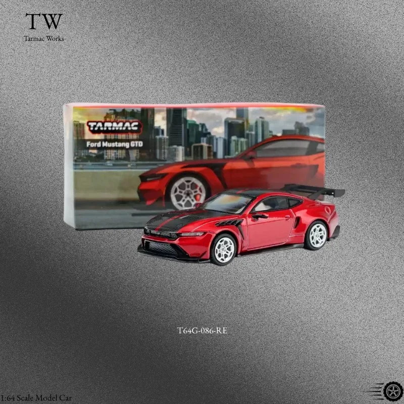 TW 1:64 Ford Mustang GTD Red Metal Cast Model - A Boys' Holiday Gift, Adult Collection Decorative Piece.