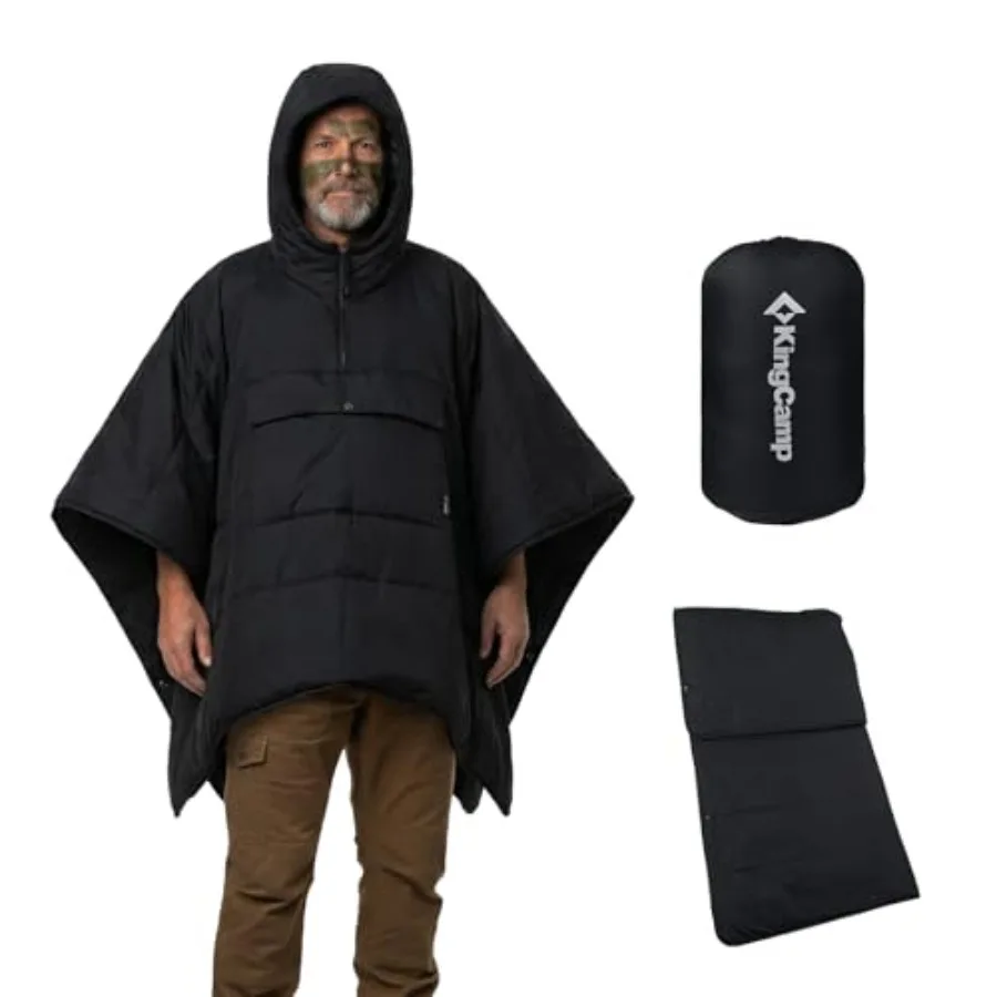 

KgCamp Wearable Hoodie Blanket Poncho Ultralight Water-Repellent Wearable Sleepg Bag for Sports Campg for Teens