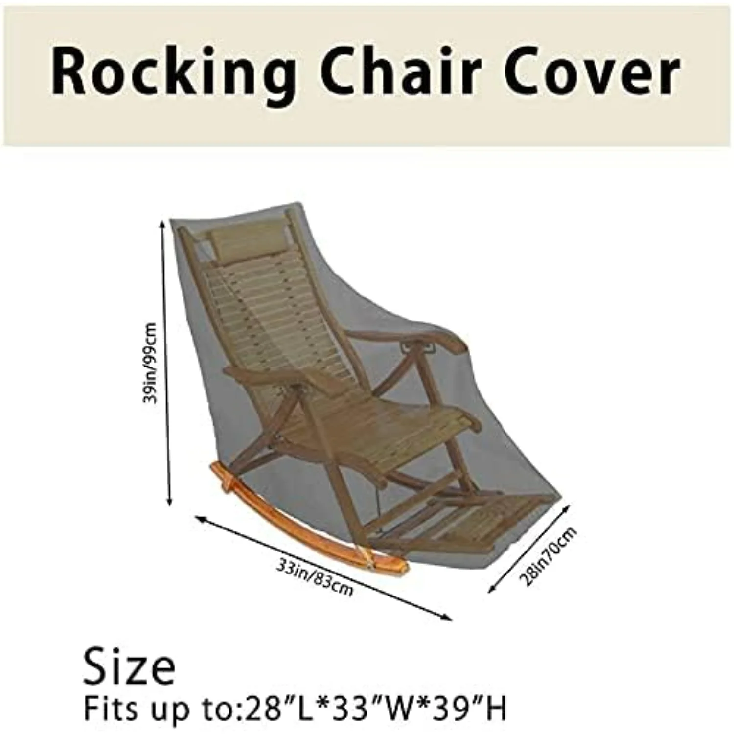 Waterproof Oxford Cloth Garden Rocking Chair Cover - Heavy Duty Recliner Protective Cover for Outdoor Use