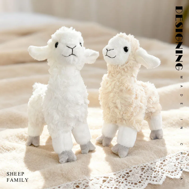 

25cm Cute White Sheep Doll Plush Toys Lifelike Soft Plush Stuffed Sheep Doll Children Soothing Toy Room Decoration Birthday Gift