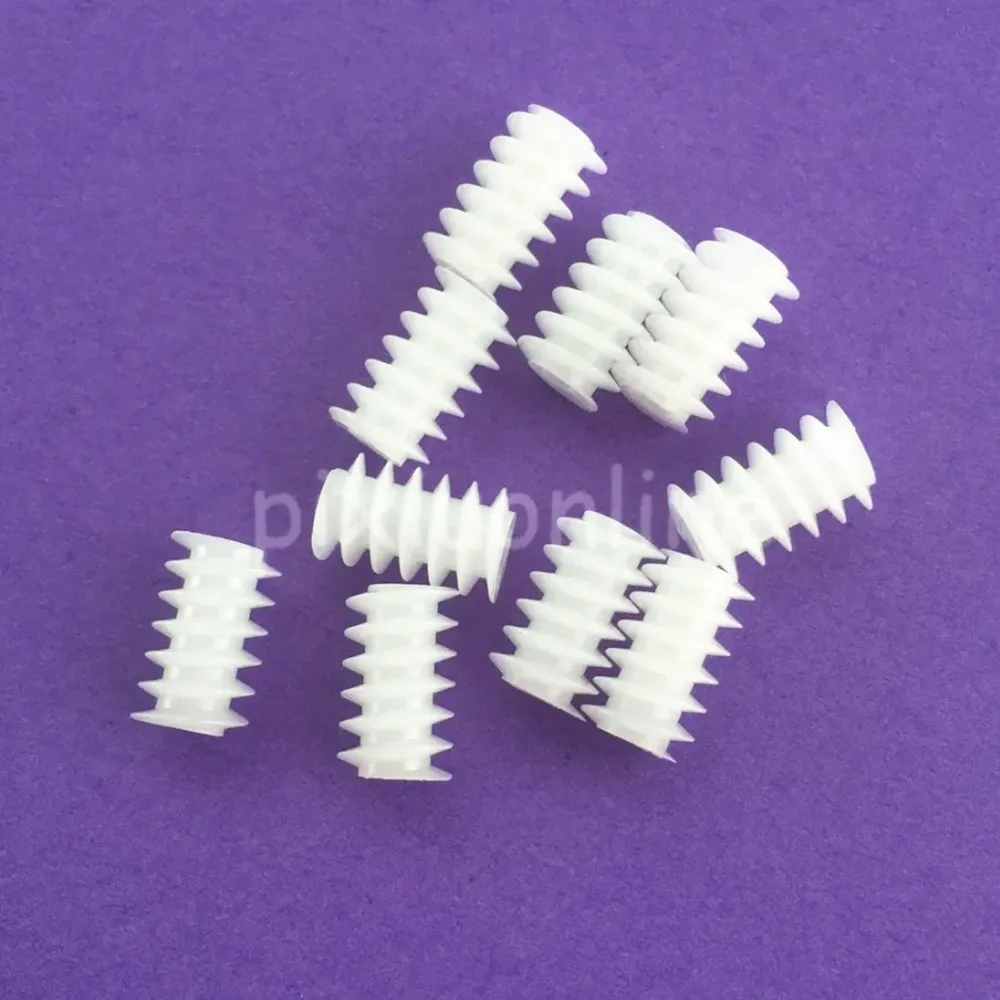 10pcs/lot 6*10 Worm White Right Hand Plastic 2mm Hole Diameter Turbine 0.5 Module Reduction Gears DIY Model Parts J256