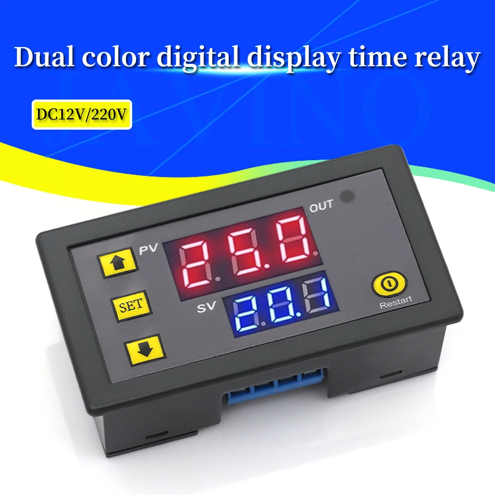 AC 110V-220V DC-12V Digital Time Delay Relay LED Display Cycle Timer Control Switch Adjustable Timing Relay Time Delay Switch