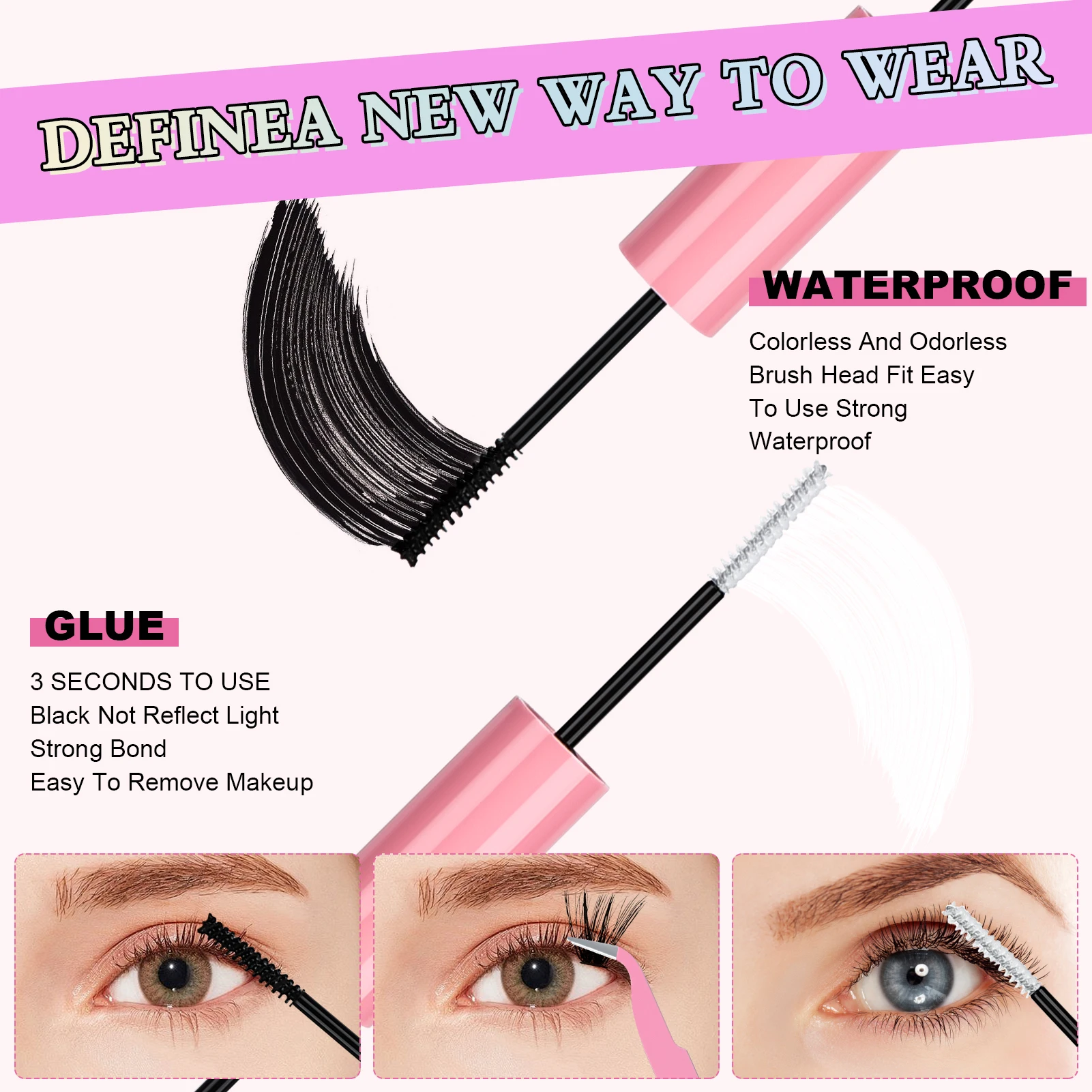 Diy Wimpers Verlengingsset Individuele Mix Wimper Clusters Met Waterdichte Sterke Hold Lash Bond En Seal Make-Up Accessoires