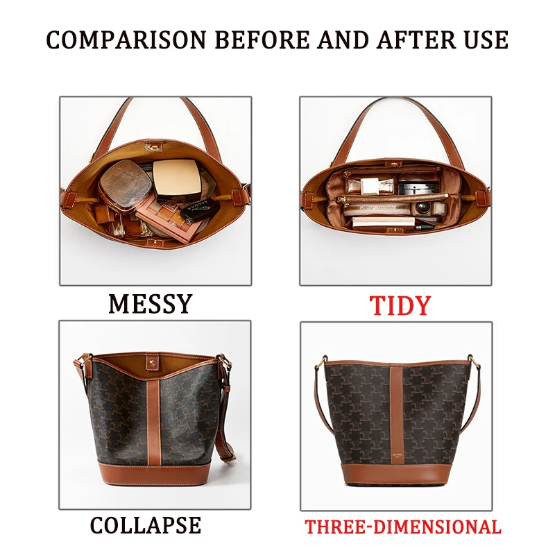 Bag Organizer Insert For Bucket Handbag S M 191442cas, Super Light Inner Storage Liner Wear-resistant Dopont Paper Accessories