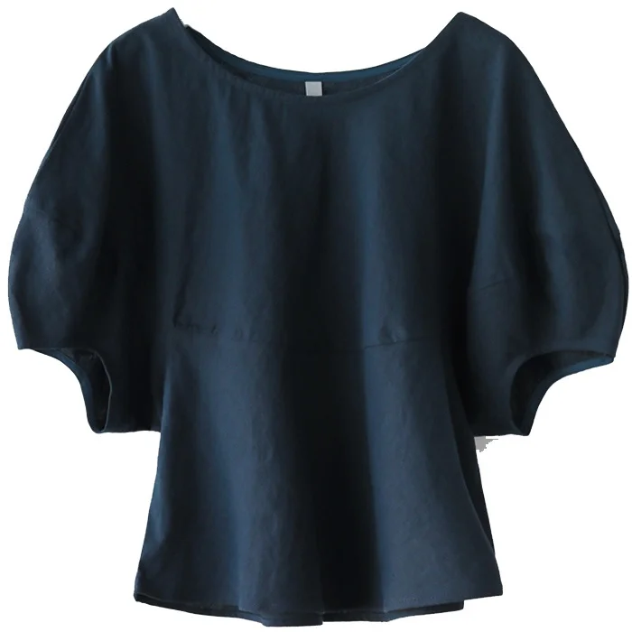 Coréen Sle coton lin ort Sve bulle Sve T-shirt femmes paresseux Sle irt été 2025 nouveauté décontracté trajet