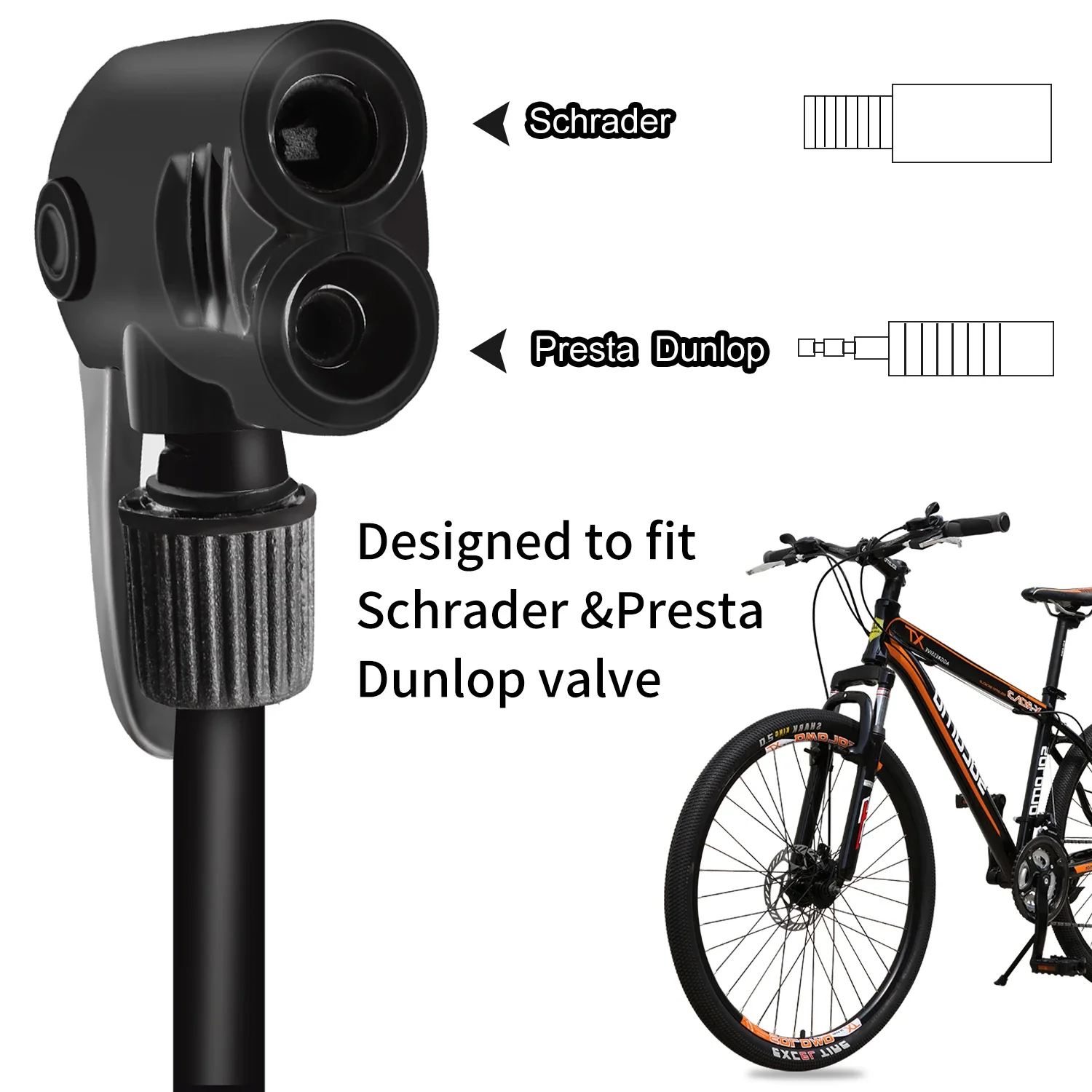 Pompe de vélo de route vtt ultra-légère, gonfleur d'air de vélo portable, pompe à pied, pompe à pneu de vélo haute pression, 100 Psi, 120Psi