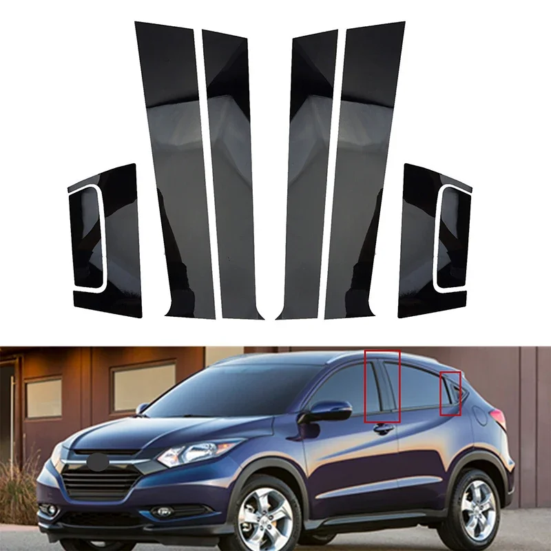 Glänzend schwarz Autotür Fenster Säulen pfosten Zier abdeckung Kits Dekoration für Honda HRV 2020 2022 2011-2016 Auto Styling