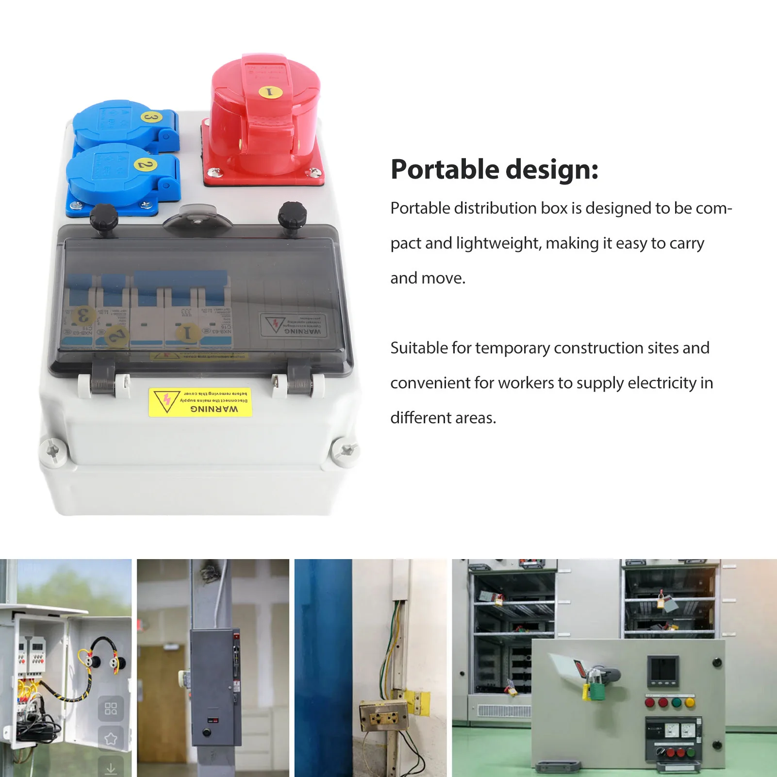 Industrial Waterproof Socket Box 16A IP67 220-250V 2P+PE & 380-415V 3P+N+PE Dual Output C16 Circuit Breaker European Style