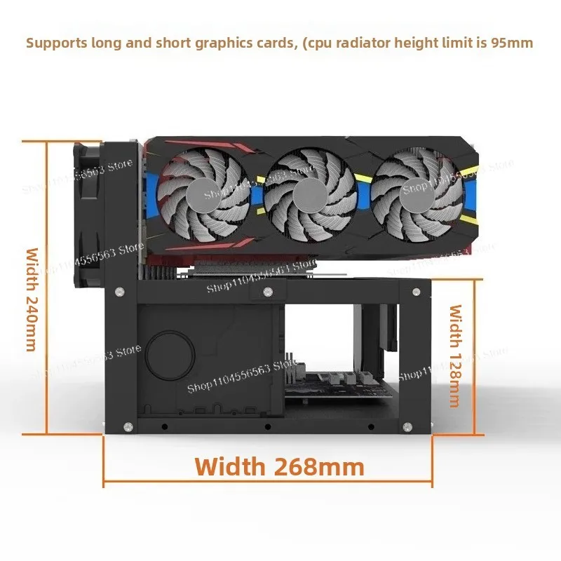 Open Frame GPU Rack, 6/8 Slots Graphics Card Bracket, Multi-GPU Fixed Support Frame