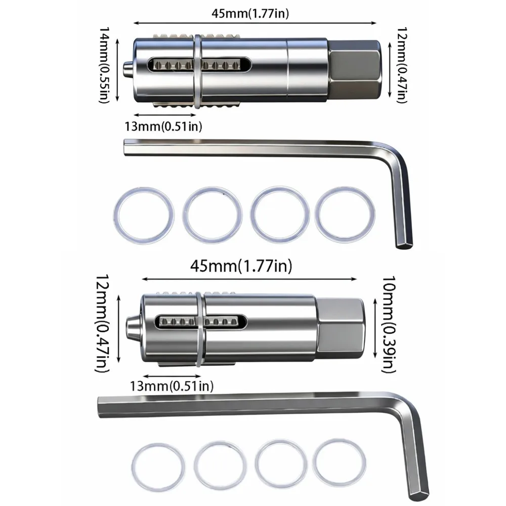 Durable Steel Broken Wire Extractor Dual Specification Adjustable Design Pipe Thread Extractors Hex Wrench 12mm And 14mm