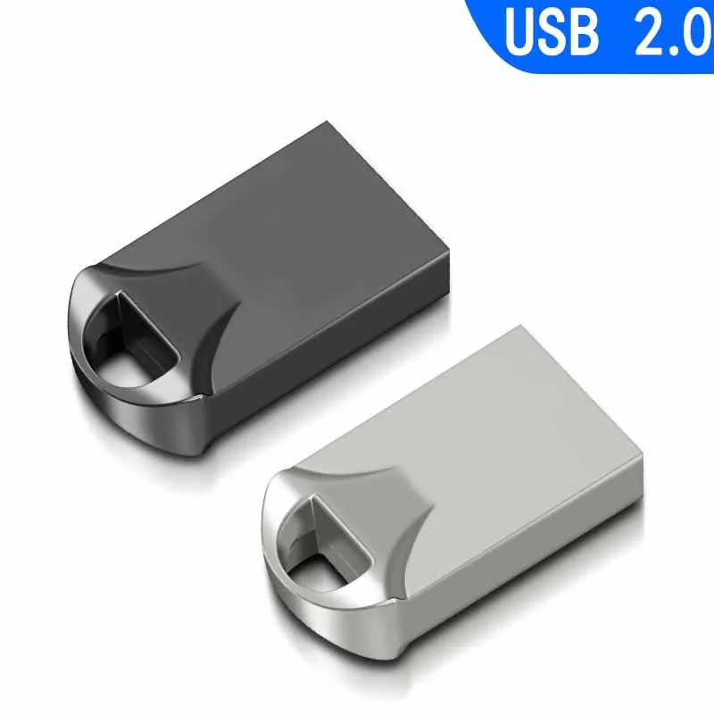 Mini Metal High Speed USB Flash Drive, Memory Stick, Dispositivo de armazenamento, USB 2.0, 128GB, 64GB, 32GB, 16GB, 8GB