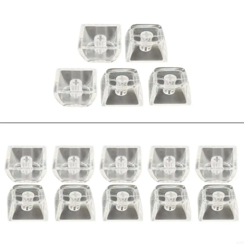 E1PF 5/10PCS 1U Keycaps, Transparent with Backlit Stain Resistant Enhances Typing For Mechanical Keyboards
