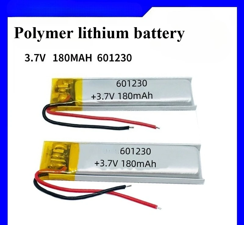 

601230 Polymer Lithium Battery 180mAh Bluetooth Earphone Recording Pen Neck Beauty Device Electric Toothbrush Battery