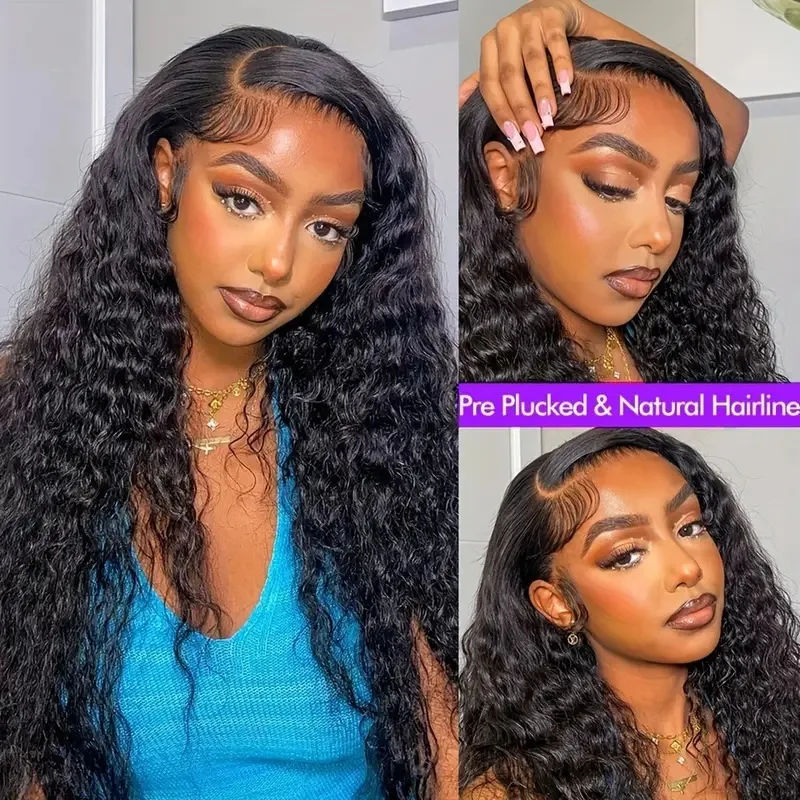 

Clearance sale of synthetic wigs for women, fashionable long curly 13x6 high-definition front lace wigs for human hair