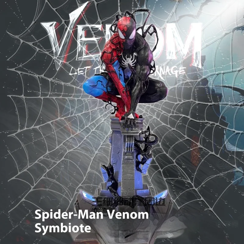 2024 New Spider-Man And Venom Symbiote Gk Hand Office Can Light Up Design Super Cool Boy Toy Decoration Gift Choice