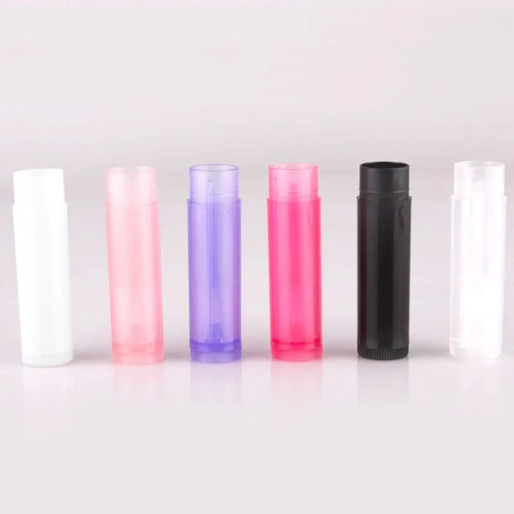 Viales portátiles recargables, tubo de lápiz labial transparente, contenedores de cosméticos vacíos DIY, contenedor de bálsamo labial plano multifuncional