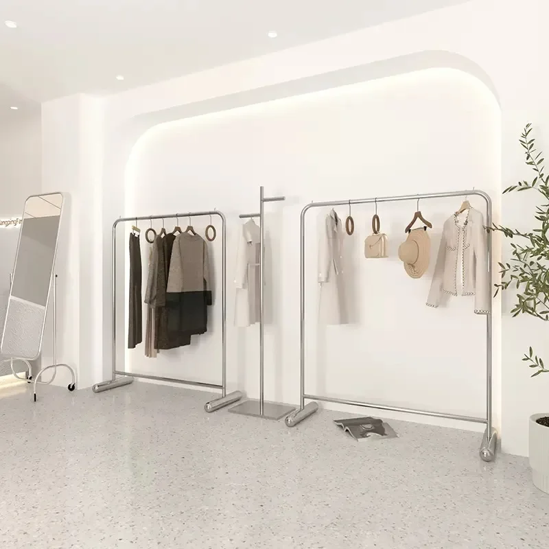 

New Model Durable Floor Hanger Hanging Hanger Stainless Steel Display Rack Display Shelf Middle Island Rack