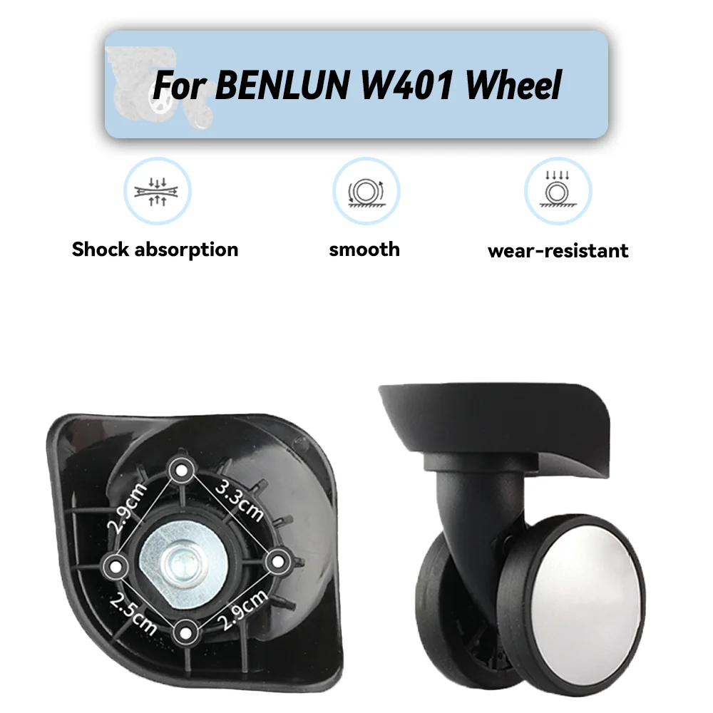 

For BENLUN W401 Universal Wheel Replacement Suitcase Rotating Smooth Silent Shock Absorbing Wheel Accessories Wheels Casters