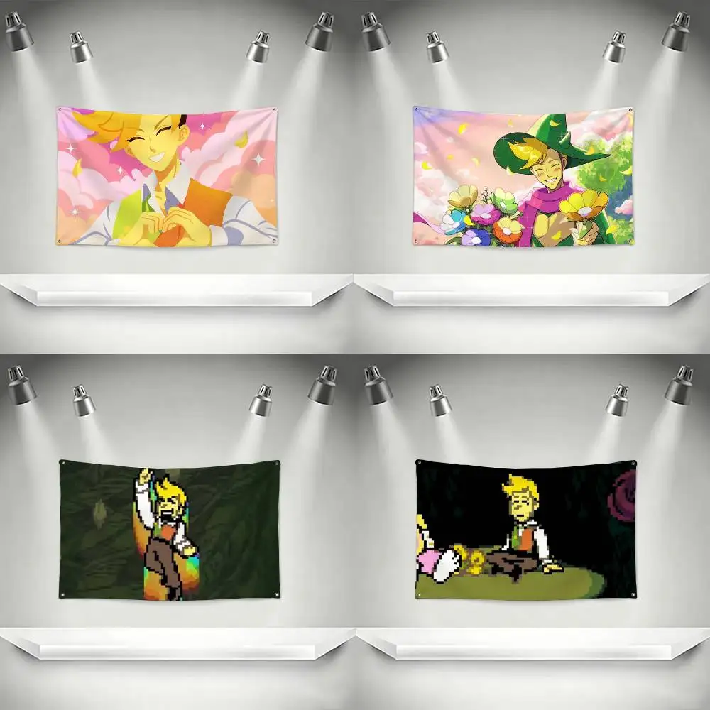 Deltarune Flowery  Flags Wall Hanging Tapestry Outdoor Garage Room Decorative flag Background Blanket