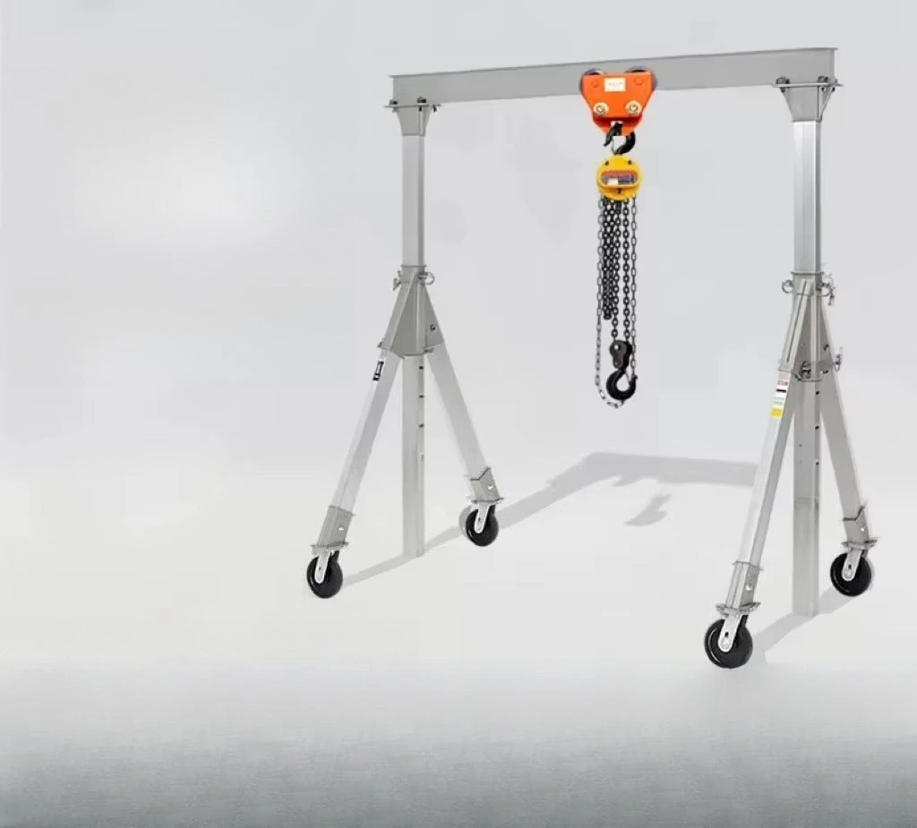 for-0.5T 1T 2T Mini Foldable Lightweight Aluminum Mobile Gantry Portable Adjustable Motorized Remote Control Lifting Crane#