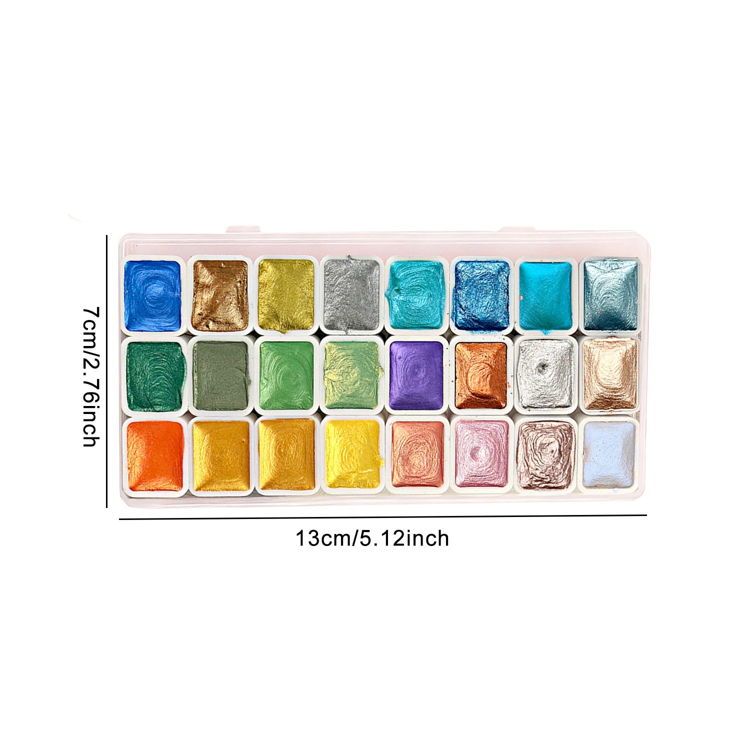 24 Colors Metallic Watercolor Paint Set Portable Lightweight High Concentrated Pigment Starry Shades for Artists Festival Gift